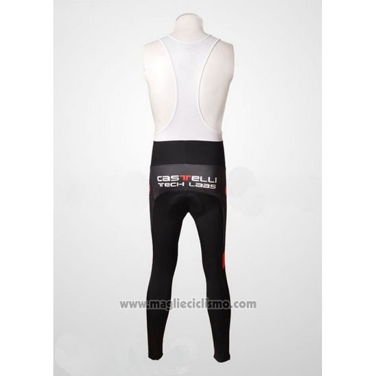 2010 Abbigliamento Ciclismo Castelli Bianco e Rosso Manica Lunga e Salopette