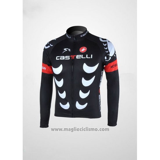2010 Abbigliamento Ciclismo Castelli Nero e Bianco Manica Lunga e Salopette