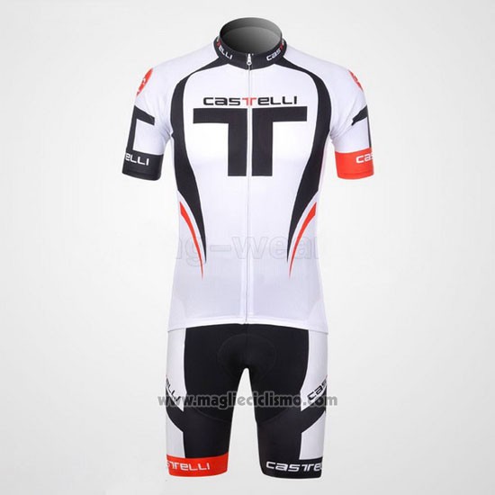 2011 Abbigliamento Ciclismo Castelli Bianco Manica Corta e Salopette
