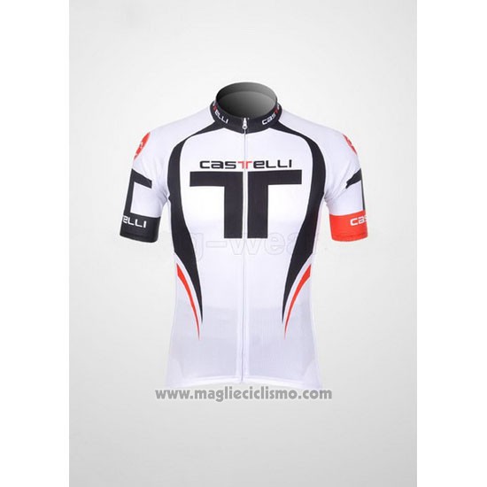 2011 Abbigliamento Ciclismo Castelli Bianco Manica Corta e Salopette
