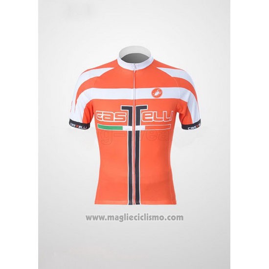 2011 Abbigliamento Ciclismo Castelli Bianco e Arancione Manica Corta e Salopette