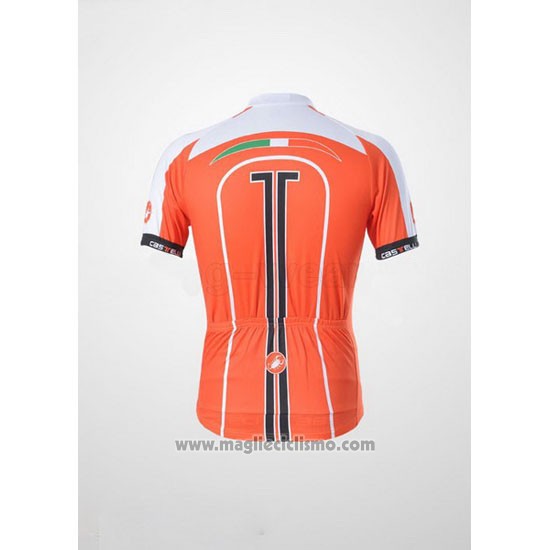 2011 Abbigliamento Ciclismo Castelli Bianco e Arancione Manica Corta e Salopette