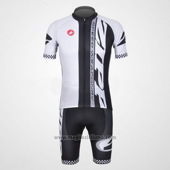 2011 Abbigliamento Ciclismo Castelli Bianco e Nero Manica Corta e Salopette
