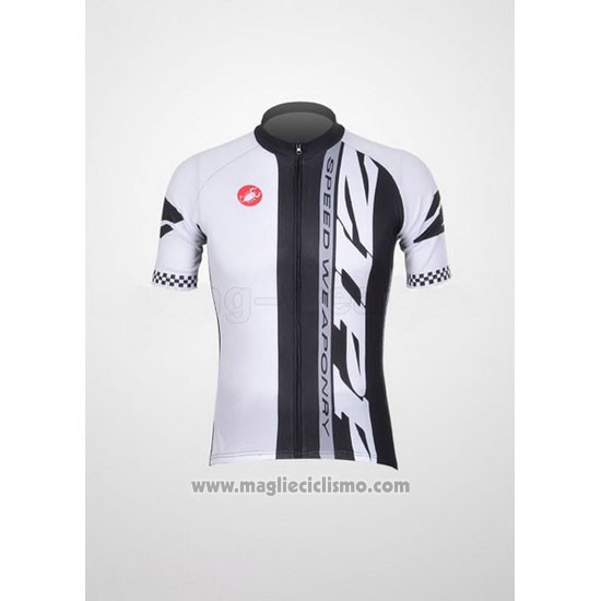 2011 Abbigliamento Ciclismo Castelli Bianco e Nero Manica Corta e Salopette