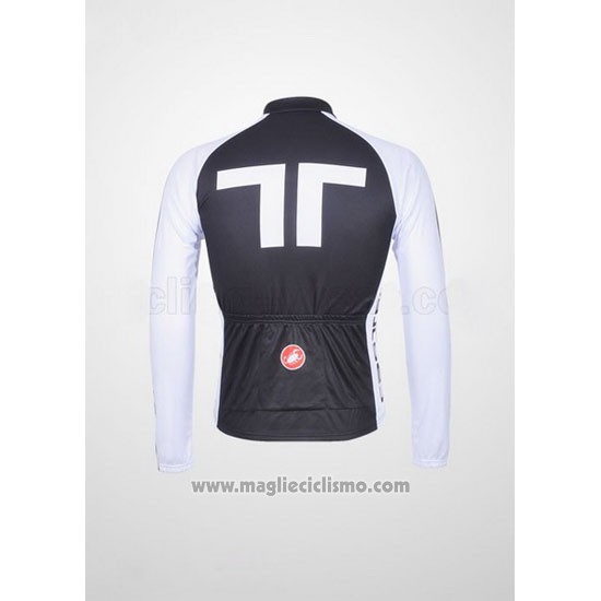 2011 Abbigliamento Ciclismo Castelli Bianco e Nero Manica Lunga e Salopette