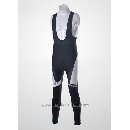 2011 Abbigliamento Ciclismo Castelli Bianco e Nero Manica Lunga e Salopette