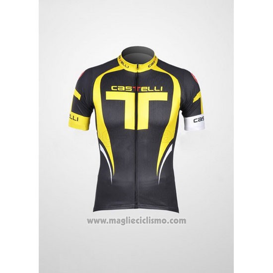 2011 Abbigliamento Ciclismo Castelli Giallo e Nero Manica Corta e Salopette