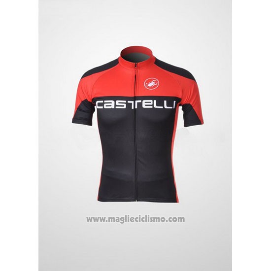 2011 Abbigliamento Ciclismo Castelli Nero e Rosso Manica Corta e Salopette