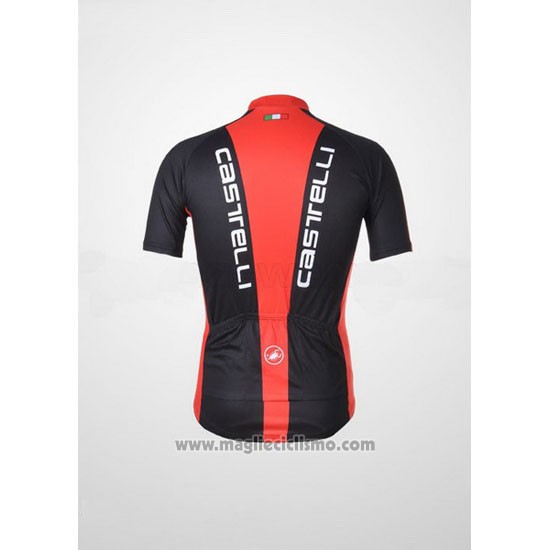 2011 Abbigliamento Ciclismo Castelli Nero e Rosso Manica Corta e Salopette
