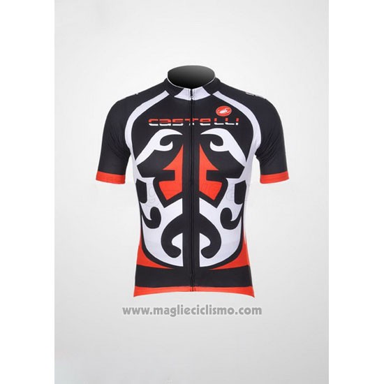 2011 Abbigliamento Ciclismo Castelli Rosso e Nero Manica Corta e Salopette