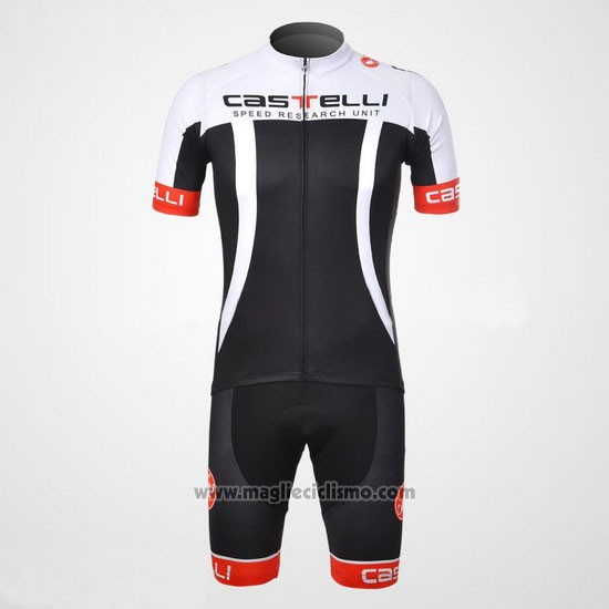 2012 Abbigliamento Ciclismo Castelli Bianco e Nero Manica Corta e Salopette