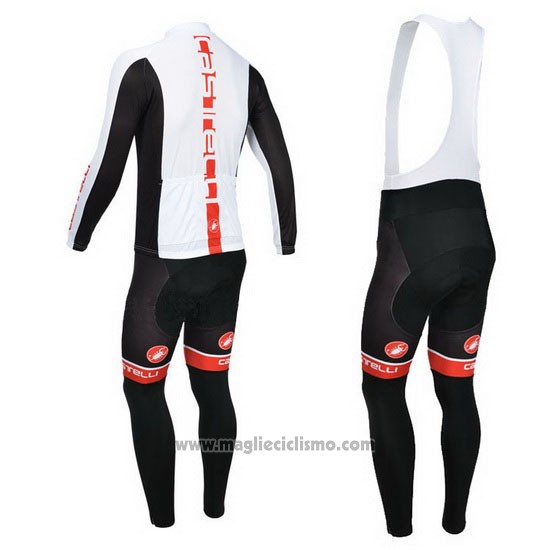 2013 Abbigliamento Ciclismo Castelli Arancione e Bianco Manica Lunga e Salopette