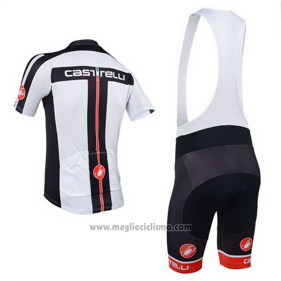 2013 Abbigliamento Ciclismo Castelli Bianco Manica Corta e Salopette