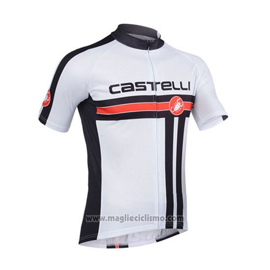 2013 Abbigliamento Ciclismo Castelli Bianco Manica Corta e Salopette