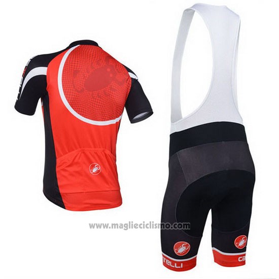 2013 Abbigliamento Ciclismo Castelli Nero e Rosso Manica Corta e Salopette