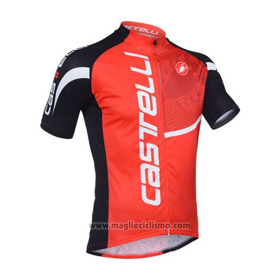 2013 Abbigliamento Ciclismo Castelli Nero e Rosso Manica Corta e Salopette