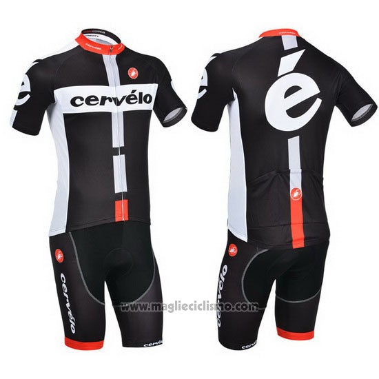 2013 Abbigliamento Ciclismo Cervelo Bianco e Nero Manica Corta e Salopette