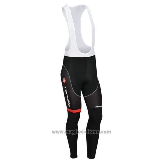 2013 Abbigliamento Ciclismo Cervelo Bianco e Nero Manica Lunga e Salopette