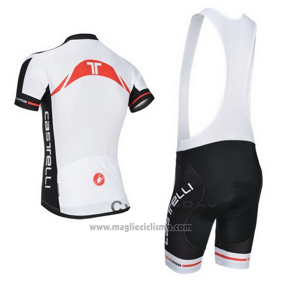 2014 Abbigliamento Ciclismo Castelli Bianco Manica Corta e Salopette
