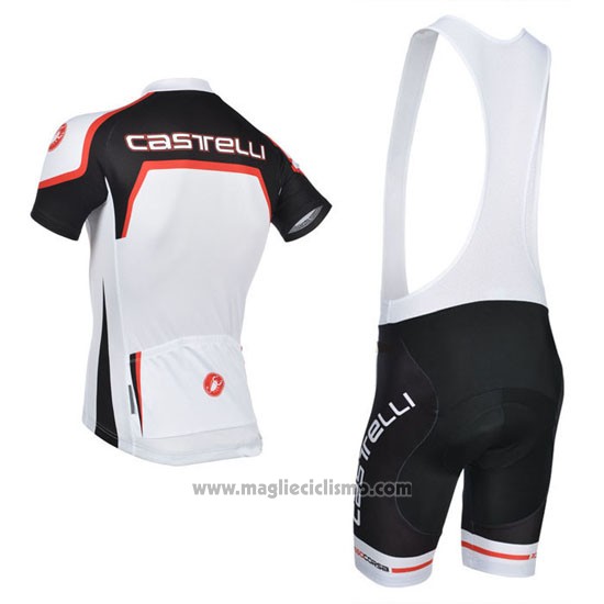 2014 Abbigliamento Ciclismo Castelli Bianco e Arancione Manica Corta e Salopette