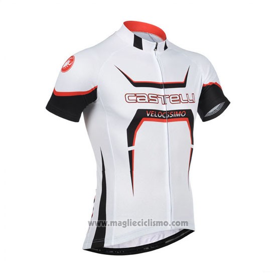 2014 Abbigliamento Ciclismo Castelli Bianco e Arancione Manica Corta e Salopette