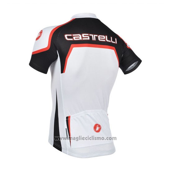 2014 Abbigliamento Ciclismo Castelli Bianco e Arancione Manica Corta e Salopette