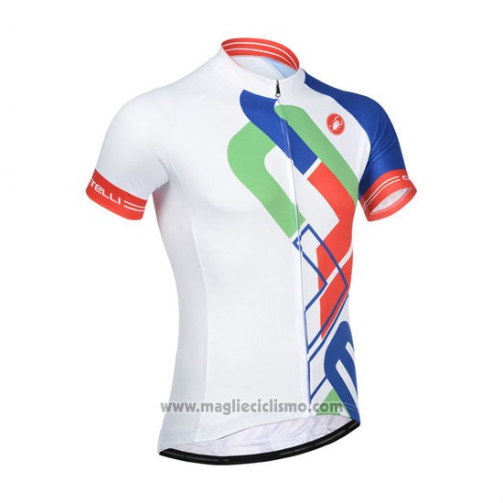 2014 Abbigliamento Ciclismo Castelli Bianco e Blu Manica Corta e Salopette