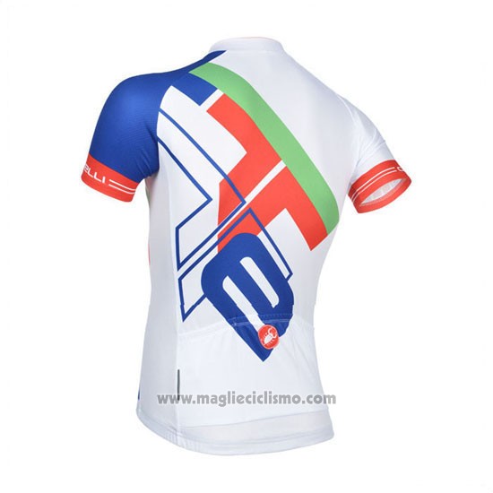 2014 Abbigliamento Ciclismo Castelli Bianco e Blu Manica Corta e Salopette
