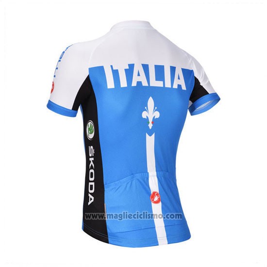 2014 Abbigliamento Ciclismo Castelli Blu e Bianco Manica Corta e Salopette