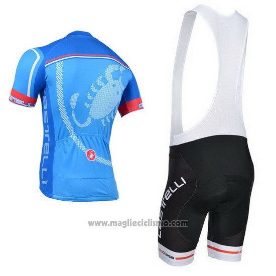 2014 Abbigliamento Ciclismo Castelli Celeste Manica Corta e Salopette