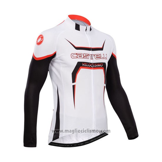 2014 Abbigliamento Ciclismo Castelli Nero e Bianco Manica Lunga e Salopette