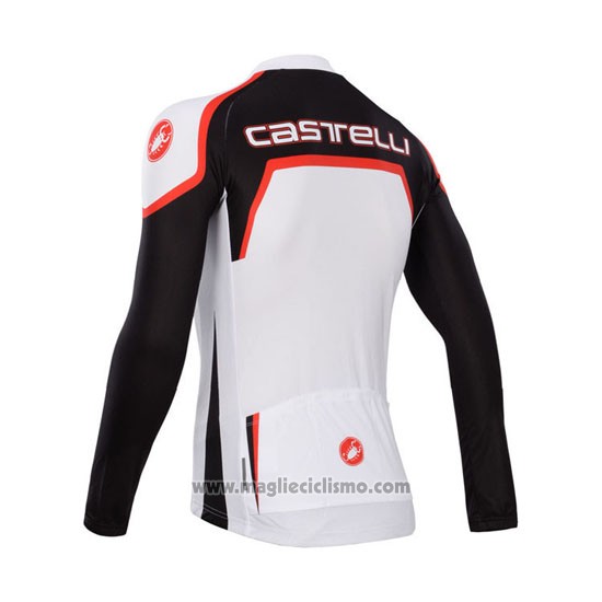 2014 Abbigliamento Ciclismo Castelli Nero e Bianco Manica Lunga e Salopette
