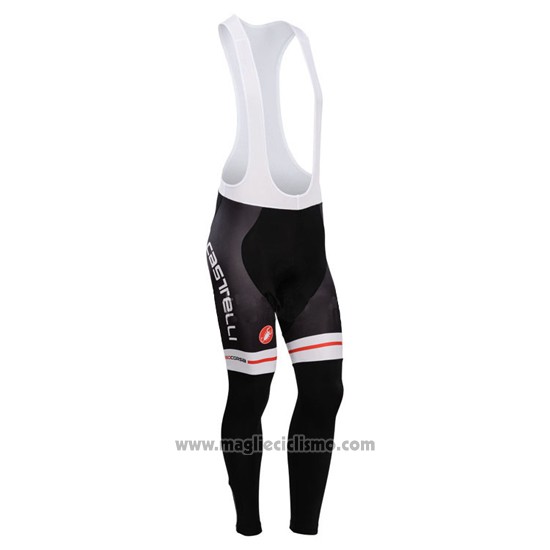 2014 Abbigliamento Ciclismo Castelli Nero e Bianco Manica Lunga e Salopette
