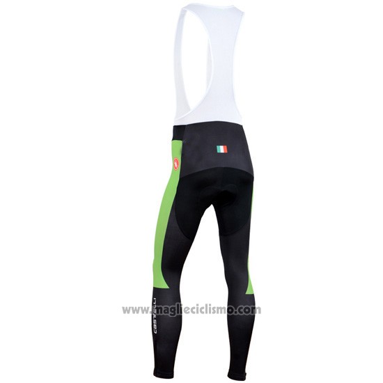 2014 Abbigliamento Ciclismo Castelli Nero e Verde Manica Lunga e Salopette