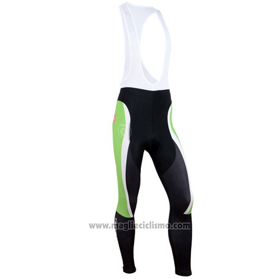 2014 Abbigliamento Ciclismo Castelli Nero e Verde Manica Lunga e Salopette