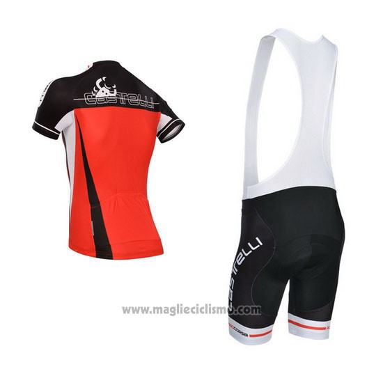 2014 Abbigliamento Ciclismo Castelli Rosso e Nero Manica Corta e Salopette