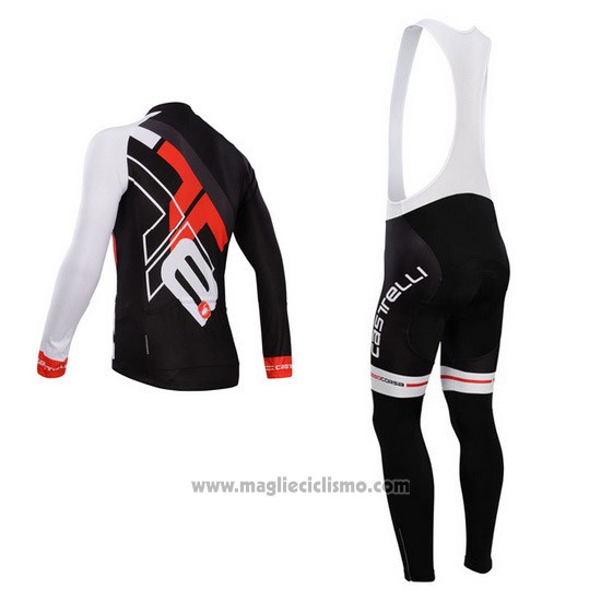 2014 Abbigliamento Ciclismo Castelli Rosso e Nero Manica Lunga e Salopette