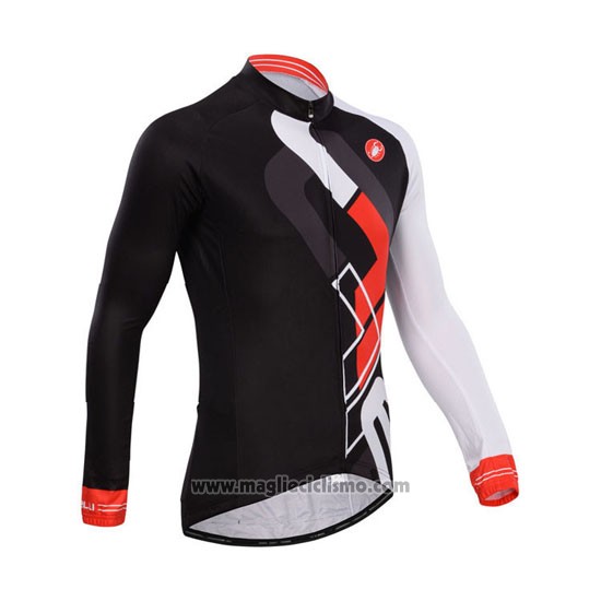 2014 Abbigliamento Ciclismo Castelli Rosso e Nero Manica Lunga e Salopette