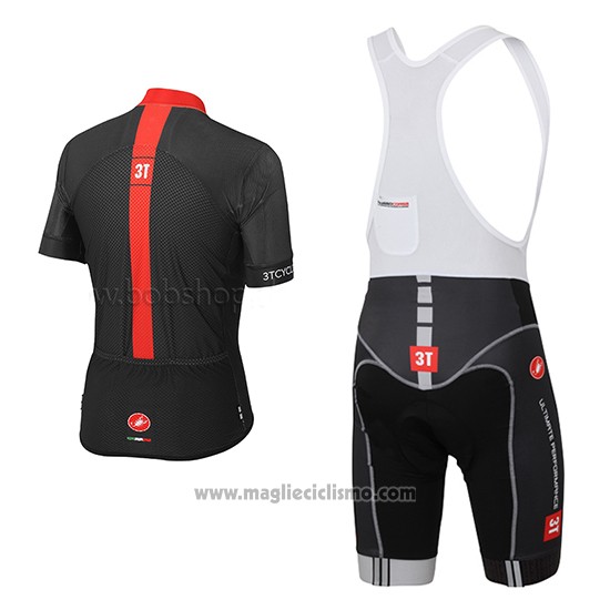 2015 Abbigliamento Ciclismo Castelli 3t Nero e Rosso Manica Corta e Salopette