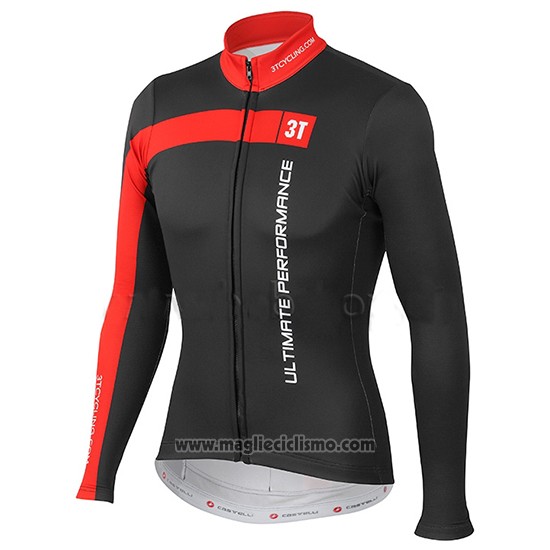 2015 Abbigliamento Ciclismo Castelli 3t Nero e Rosso Manica Lunga e Salopette