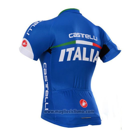 2015 Abbigliamento Ciclismo Castelli Italia Blu Manica Corta e Salopette