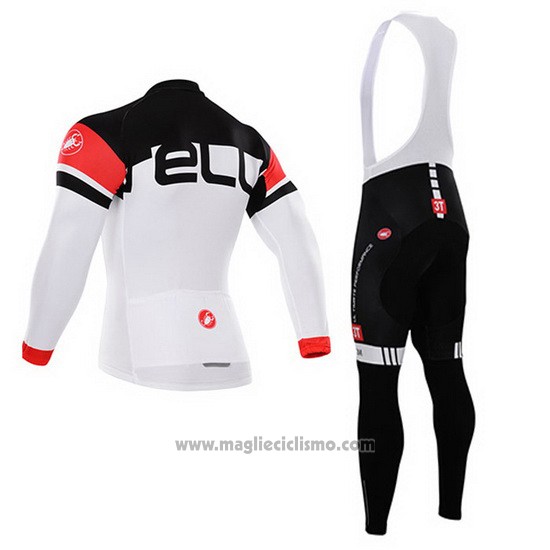 2015 Abbigliamento Ciclismo Castelli Nero e Bianco Manica Lunga e Salopette