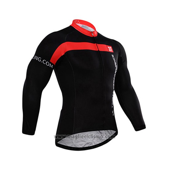 2015 Abbigliamento Ciclismo Castelli Rosso e Nero Manica Lunga e Salopette