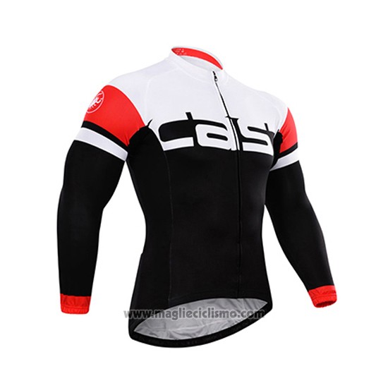 2015 Abbigliamento Ciclismo Castelli Scuro Bianco e Nero Manica Lunga e Salopette