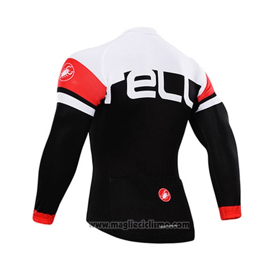 2015 Abbigliamento Ciclismo Castelli Scuro Bianco e Nero Manica Lunga e Salopette