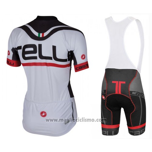2016 Abbigliamento Ciclismo Castelli Bianco Manica Corta e Salopette