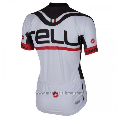 2016 Abbigliamento Ciclismo Castelli Bianco Manica Corta e Salopette