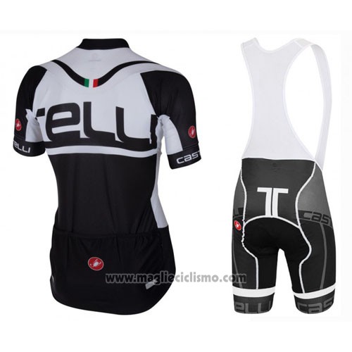 2016 Abbigliamento Ciclismo Castelli Bianco Nero Manica Corta e Salopette