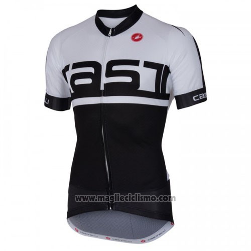 2016 Abbigliamento Ciclismo Castelli Bianco Nero Manica Corta e Salopette