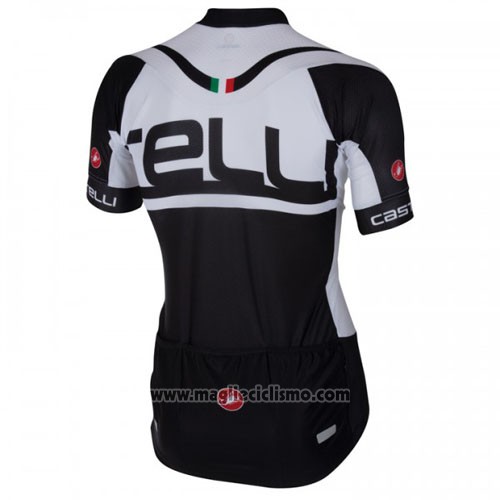 2016 Abbigliamento Ciclismo Castelli Bianco Nero Manica Corta e Salopette